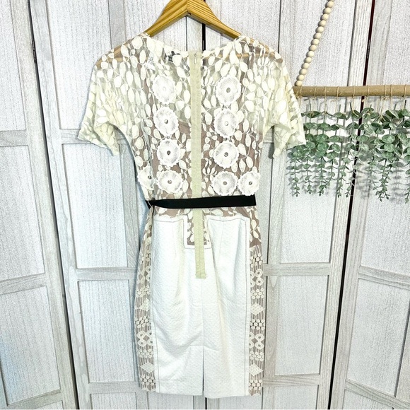 Anthropologie x Beguile by Byron Lars Carissima Sheath Dress Cream Ivory Lace 4P - Picture 9 of 12